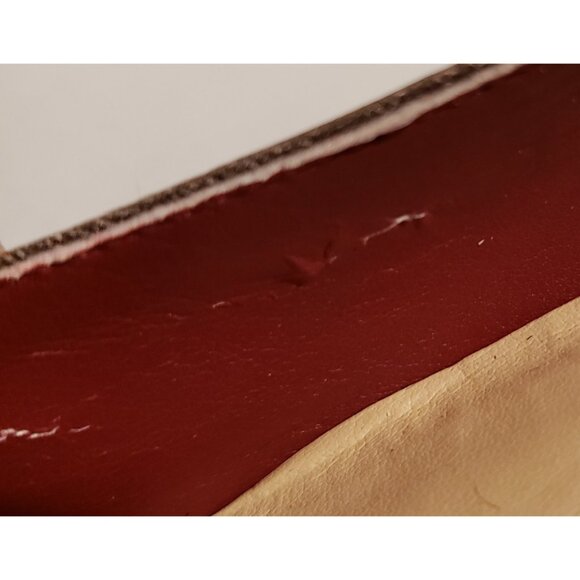 Cole Haan Edie High Party Pump Womens Red Suede Gold Trim Heels Size 8B - Picture 6 of 11